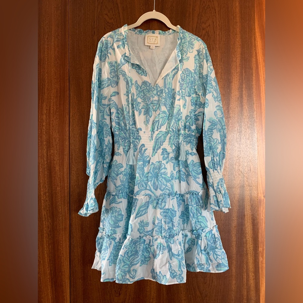 Sail to Sable Blue and White Floral Dress
